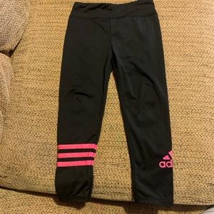 Adidas Black Logo Pull On Leggings